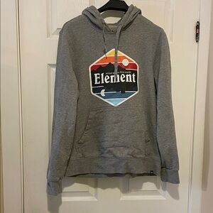 Element skater punk surfer snowboard heather grey cotton hoodie